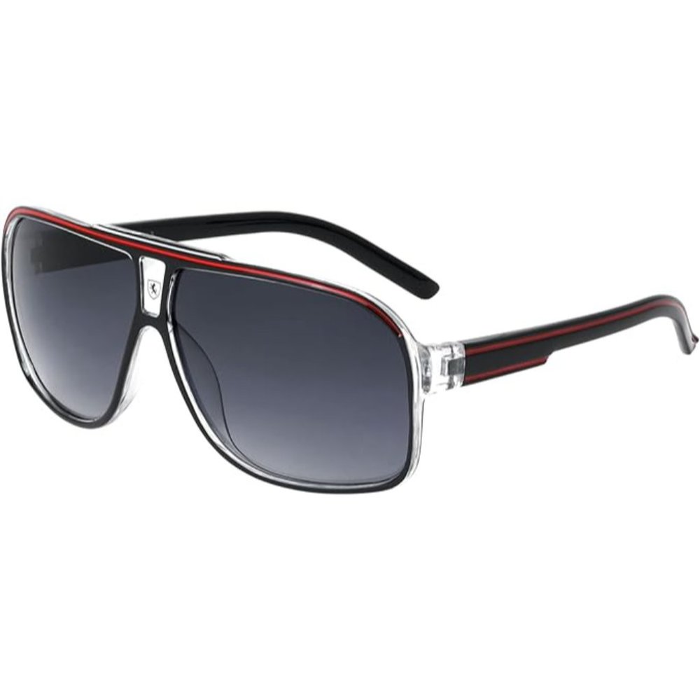 KHAN Course - Color Line Frame Three Color Bar Temple Modern Aviator Sunglasses